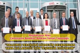 Başkan İsmail Tepebağlı Mazbatasını Aldı