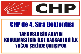 Mersin CHPde 4. Sıra Beklentisi