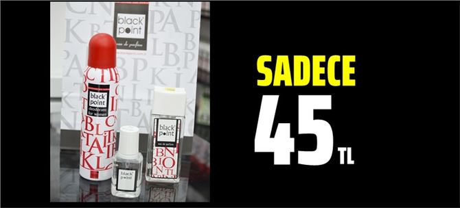 Tarsus Black Point parfümeride 3’lü set sadece 45 TL