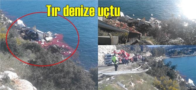 Mersin’de domates yüklü tır denize uçtu, şoför öldü