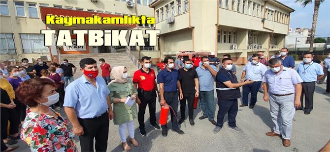 Büyükşehir İtfaiyesi’nden Tarsus Kaymakamlık binasında tatbikat