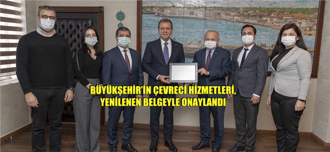 Yenilenen ‘Çevre Yönetim Sistemi Belgesi’ Başkan Seçer’e Sunuldu
