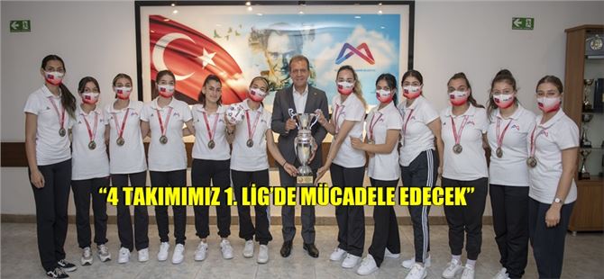 1. Lig’e Yükselen GSK Kadın Hentbol Takımı’ndan Başkan Seçer’e ziyaret