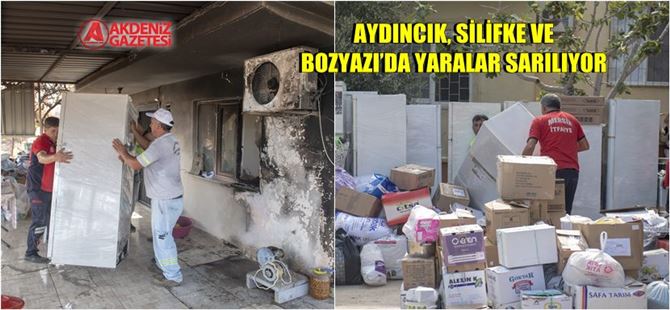 Mersin Büyükşehir, yangının küllerini ortadan kaldırıyor
