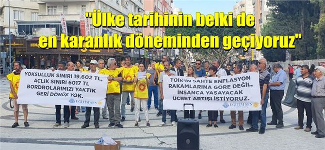 Eğitim-Sen üyeleri zamlara tepki gösterdi, bordrolarını yaktı