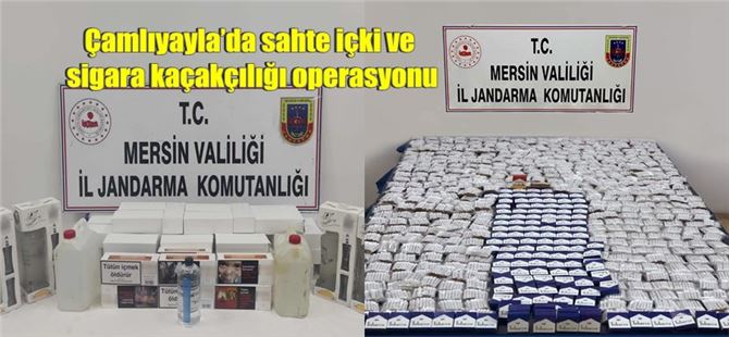 Çamlıyayla’da sahte içki ve sigara kaçakçılığı operasyonu