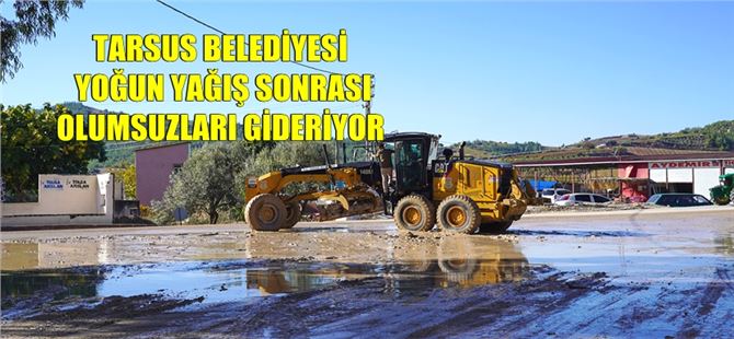 Tarsus Belediyesi Yoğun Yağış Sonrası Olumsuzları Gideriyor